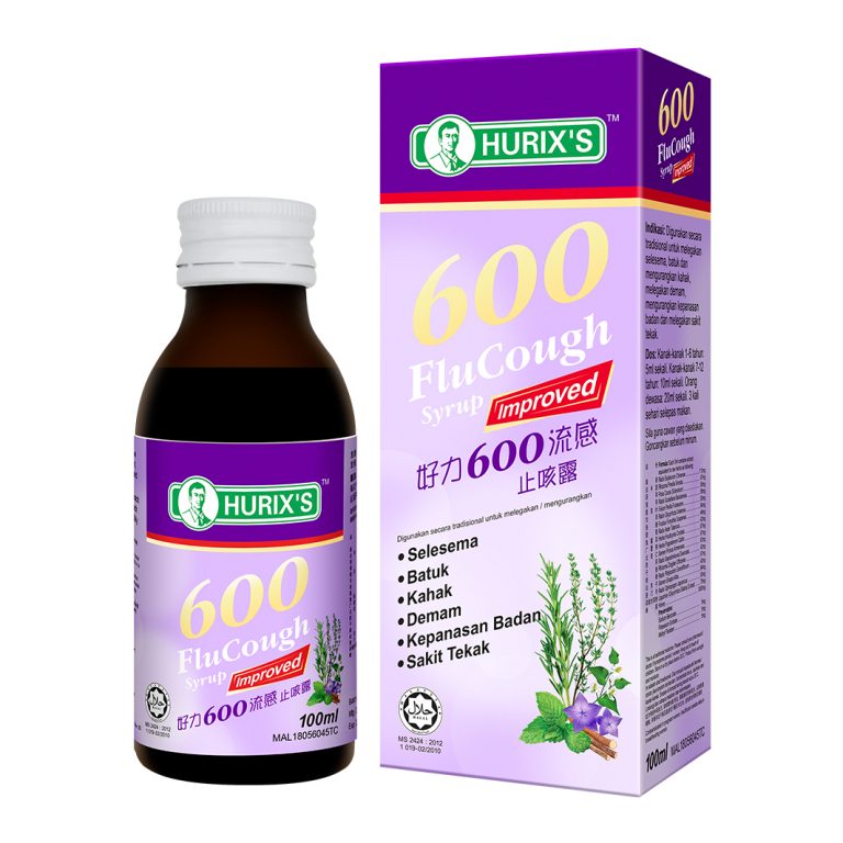 Hurix's 600 Flu Cough Syrup Improved (100ml)  BuyMalaysia.com